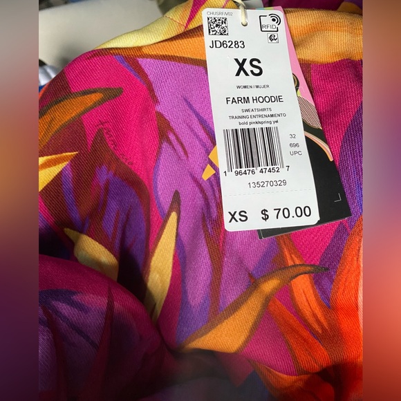 Adidas [XS] FARM Rio Women’s Sweatshirt with Hood JD6283 - Picture 5 of 5